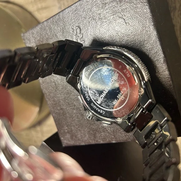 Michael Kors Black Ceramic Watch with Diamond Accent - Picture 8 of 8